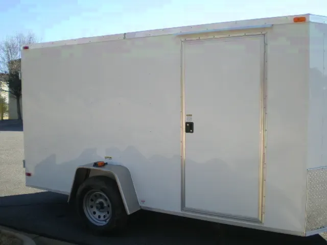 Bumper pull 12ft Cargo Trailer - White V- Nose