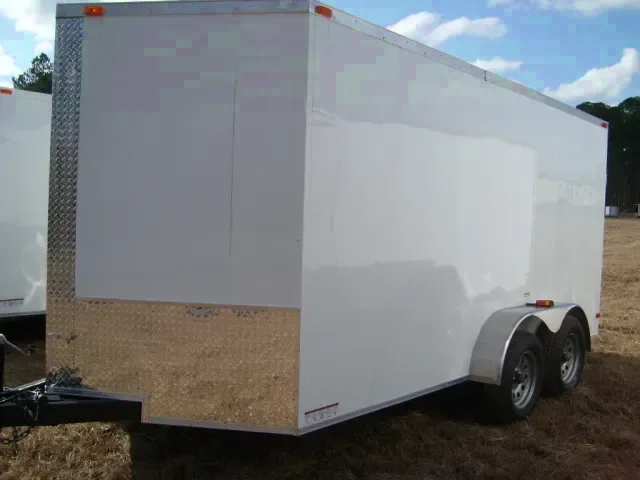 14ft Cargo Trailer White w/V-Nose