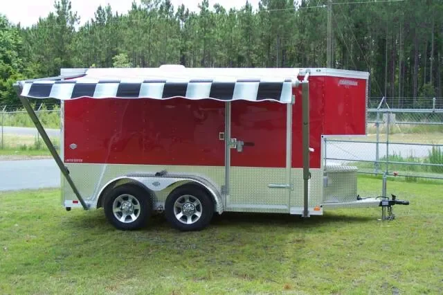 16ft Red TA Cargo with Awning