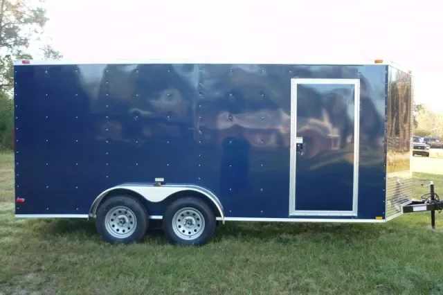 16FT V Nose Enclosed Trailer INDIGO BLUE