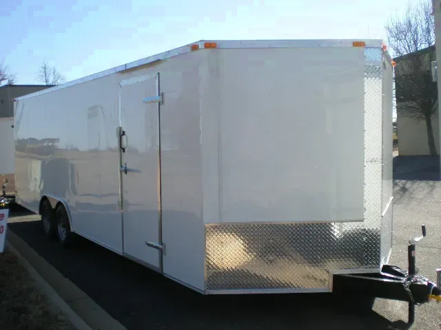 20FT V-Nose-White Enclosed Cargo Trailer