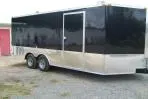 24FT cargo trailer Black with wrap around diamond plating