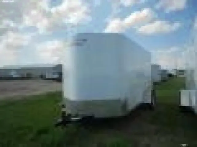 12FT ALL ALUMINUM WHITE ROUNDED V-NOSE WITH REAR RAMP