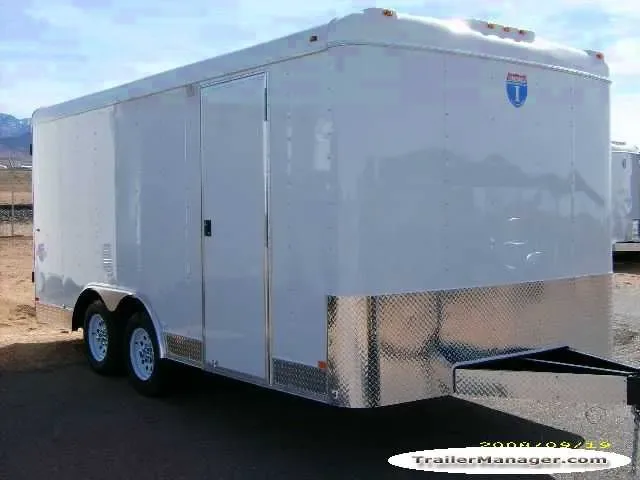 16ft  Tandem Axle WHITE With Double Door