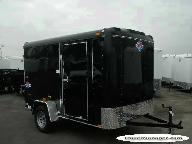 10ft  Single Axle BLACK  With Double Door-Flat Front