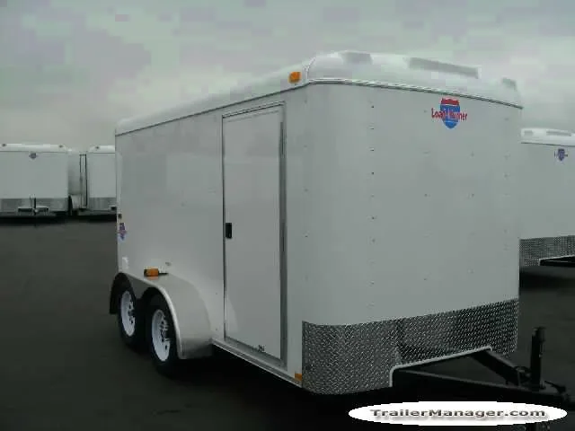 12ft Cargo Trailer WHITE With Ramp-W/Inside Mount Spare Tire