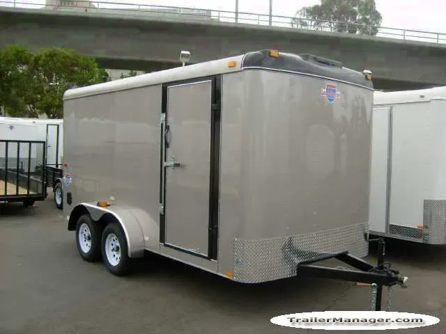 14ft Cargo Trailer CHAMPAGNE With Ramp and Inside Mount Spare Tire