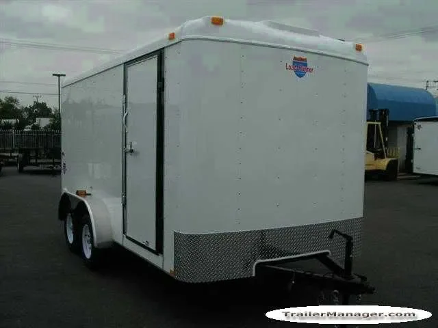 14ft Cargo Trailer WHITE With Ramp-Tandem Axle, Flat Front