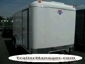 14ft Cargo Trailer Tandem Axle WHITE With Double Door