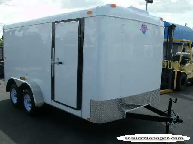 14ft Tandem Axle WHITE With Double Door