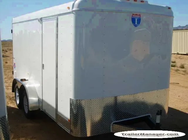 14ft Tandem Axle WHITE  With Double Door-Flat Front