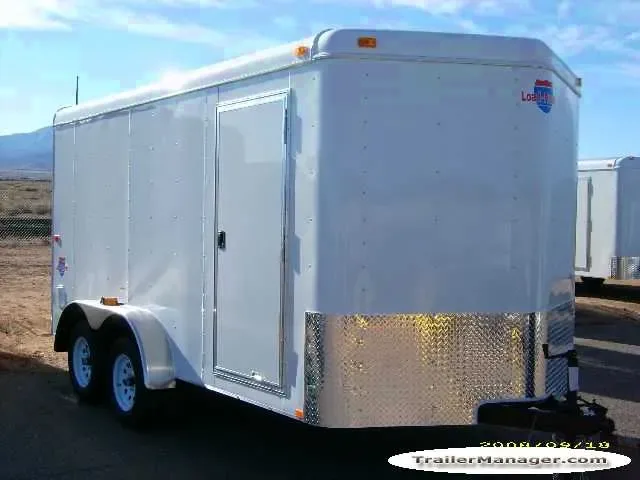 16ft 7K V-Nose 7K WHITE With Ramp-Spare Tire
