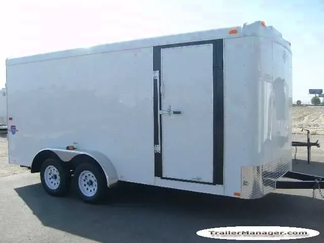 16ft White Tandem 3500lb Axle Cargo Trailer