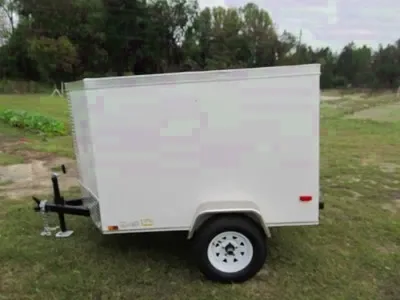 8ft White V Nose Enclosed Trailer