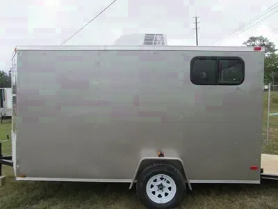 12ft Light Pewter Metal Single Axle w/ Windows