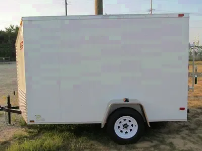 12ft White Slant V Nose Cargo Trailer