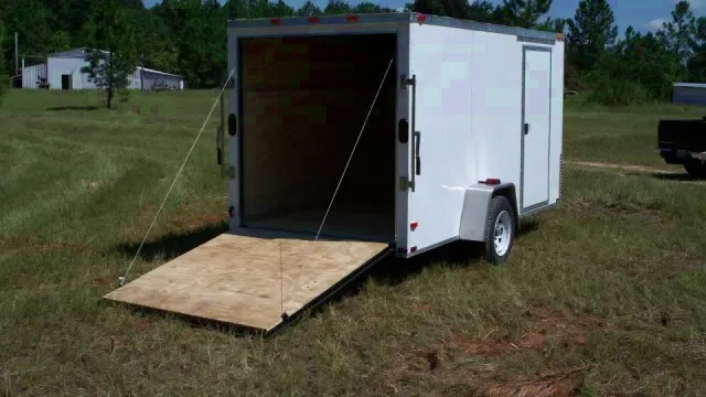 12ft White Flat Front Cargo Trailer