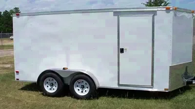 14ft White Tandem Axle Cargo Trailer