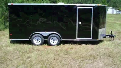 16ft V Black Nose Black Cargo Trailer