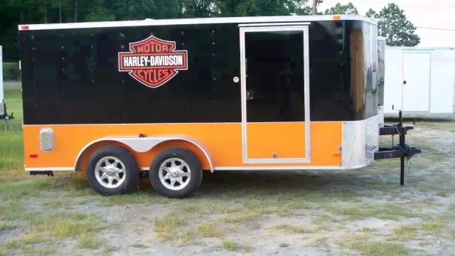 16ft Black and Orange Enclosed Trailer