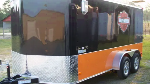 16ft Cargo Trailer, Ramp, Slant V-Nose, Two Toned