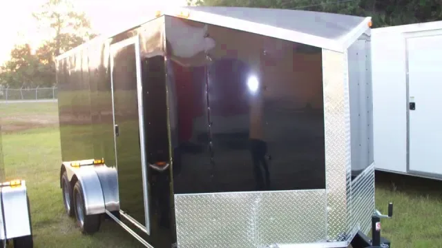 16ft Slant V Black Cargo Trailer