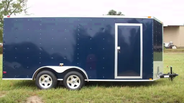 18ft Indigo Blue V Nose Cargo Trailers