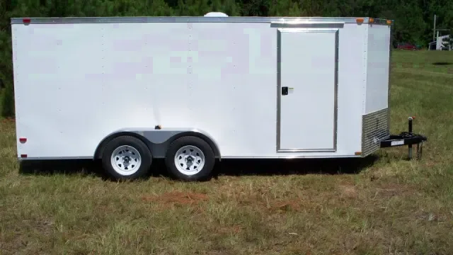 18ft White V Nose Cargo Trailers