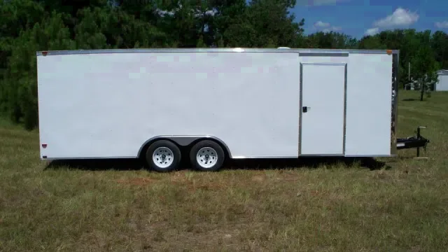 24ft White Flat Front 5200 lb Axles