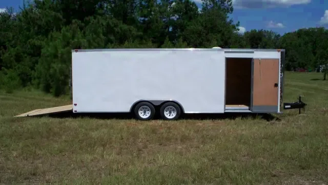 24ft White Flat Front Enclosed