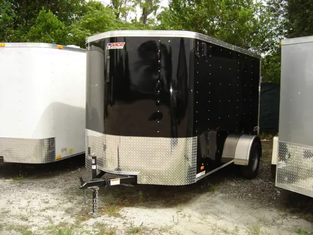 10FT CARGO TRAILER WITH REAR RAMP DOOR-BLACK