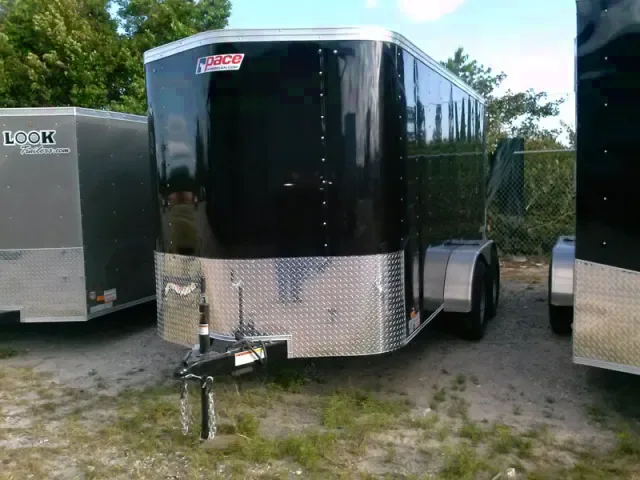 12FT  BLACK TANDEM AXLE CARGO TRAILER