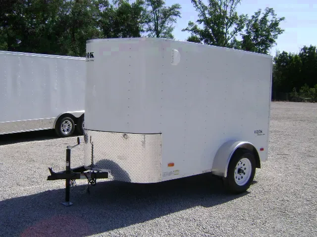 8FT WHITE ROUNDED V-NOSE FRONT  CARGO TRAILER