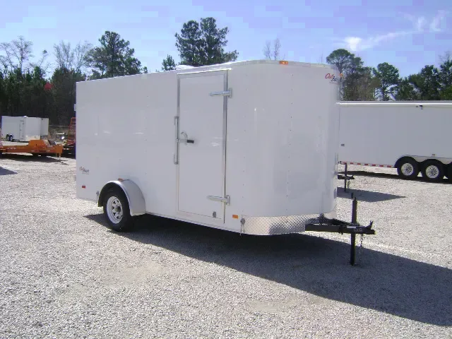 12FT CARGO V-NOSE WHITE FLAT FRONT