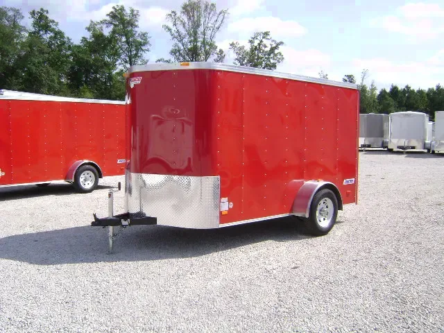 12FT V-NOSE-RED CARGO TRAILER