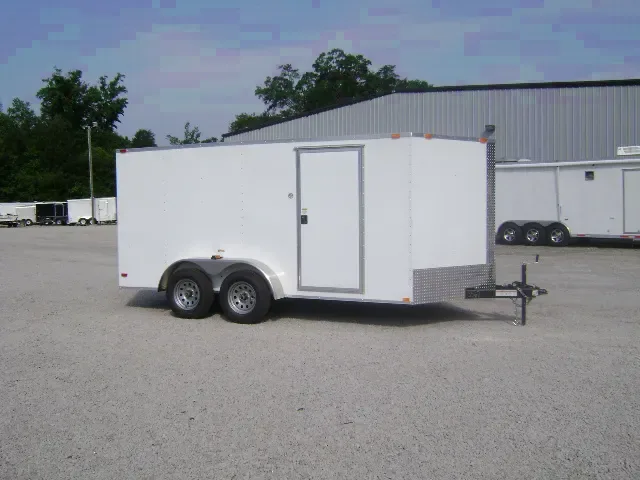 14FT V-NOSE WHITE WITH REAR RAMP