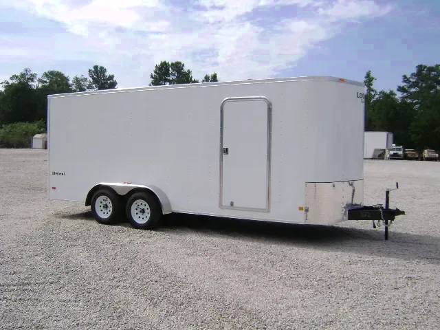 WHITE 18FT ENCLOSED CARGO TRAILER WITH ROUNDED V