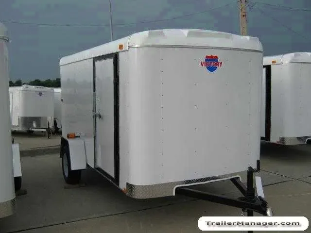 12FT CARGO TRAILER WHITE  With Double Door