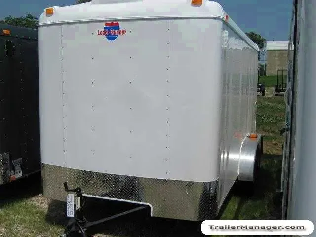 14FT WHITE CARGO TRAILER W/7 FOOT INTERIOR HEIGHT