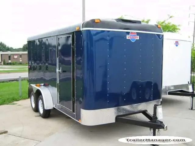 14ft Tandem 3500lb Axle Blue Cargo Trailer