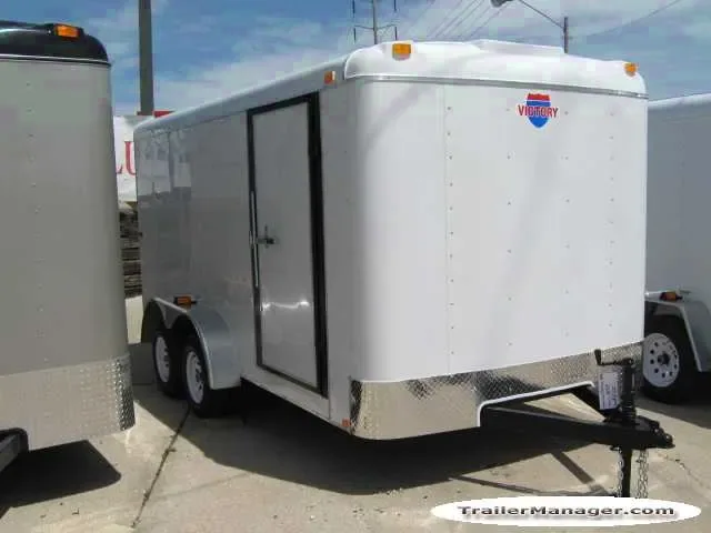 14FT TANDEM 3500LB AXLE WHITE CARGO TRAILER