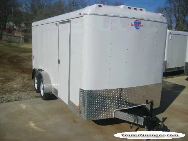 16FT TANDEM 3500LB AXLE WHITE ENCLOSED TRAILER