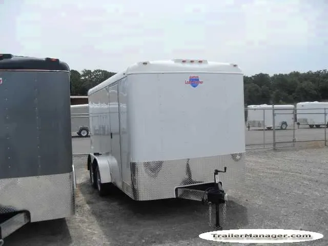 Flat Front 14ft  Tandem Axle WHITE With Ramp