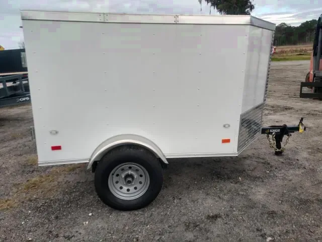 2025 White 4x6sa Enclosed Cargo Trailer