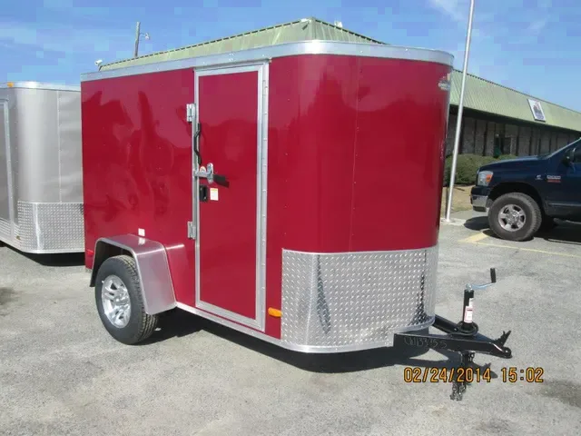 5 x 8 Red Cargo Trailer w/Ramp