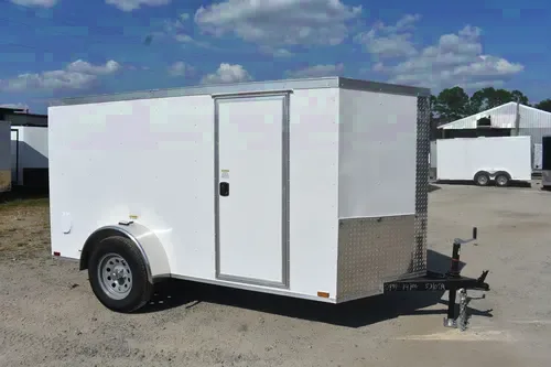 6x12 White V-nose Quality Cargo Trailer