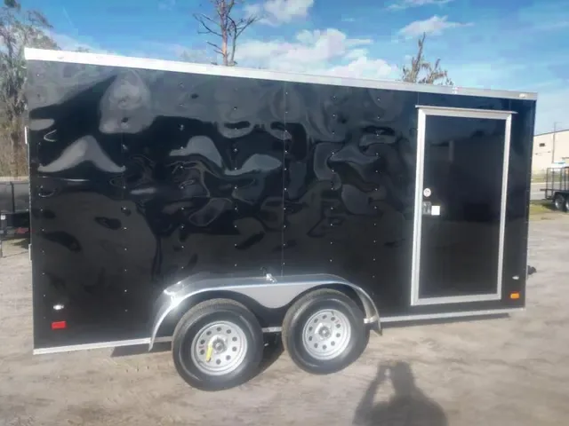 2025 Black V-nose 7 x 14 TA Enclosed Cargo Trailer