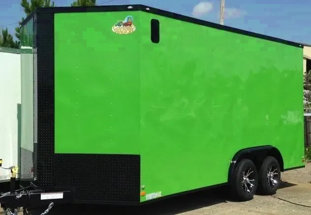 Green V-nose Cargo Trailer 7 x 14 T/A