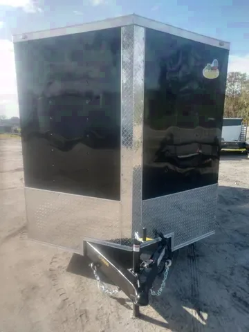 7 x 14 Tandem Axle Black V-nose Cargo