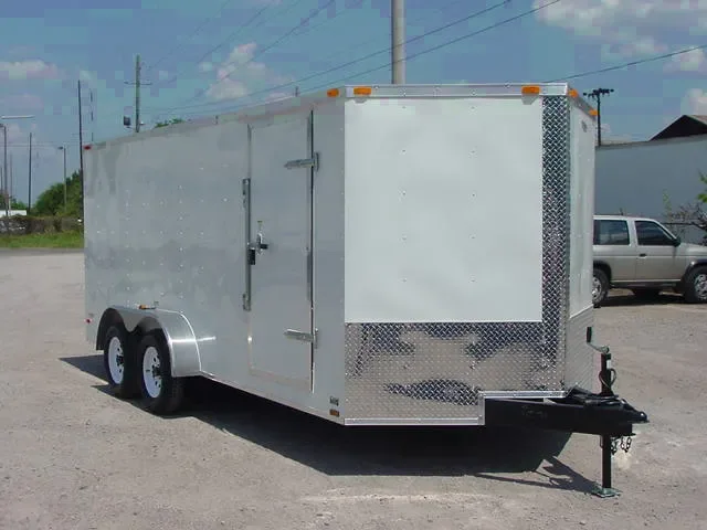 WHITE 16FT V-NOSE ENCLOSED CARGO TRAILER
